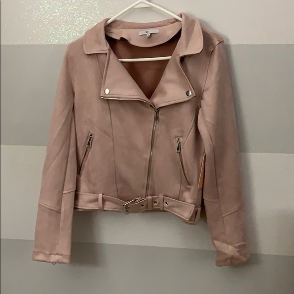 blush suede jacket